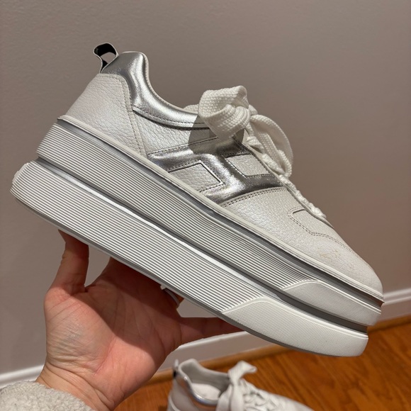 Hogan Women's White Leather Platform Sneakers - Picture 3 of 15